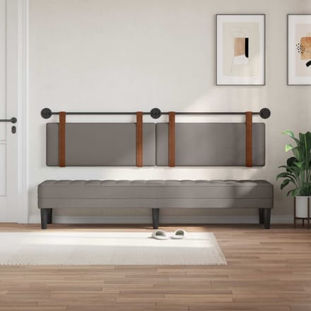 vidaXL - Hangend - hoofdbord - Taupe - Antiek - PU