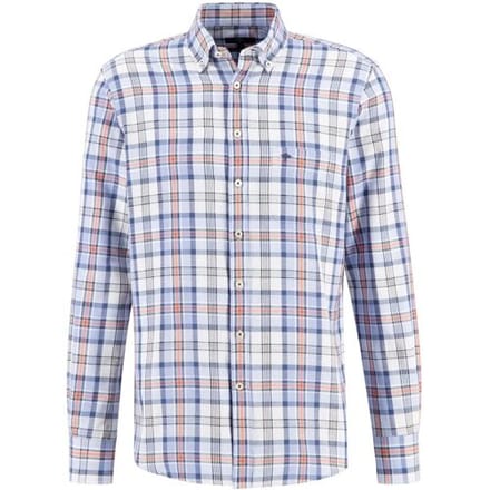Fynch-Hatton Overhemd Button Down Summer Big Checks Light Sky / male