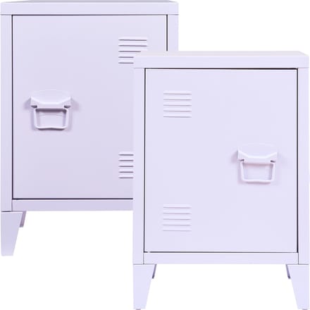 Nachtkast Inari set van 2 metaal 57x40x30 cm lichtpaars [en.casa]