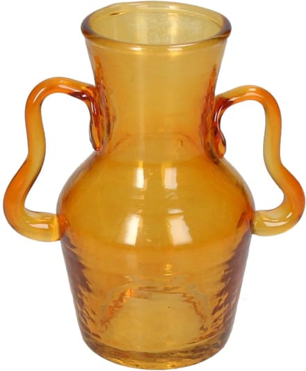 HD Collection Vaas Glas Amber 11x11x13.5cm