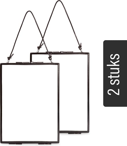 vtwonen - Set van 2 - Fotolijsten - Zwart - Metaal - 14x19x0,7cm