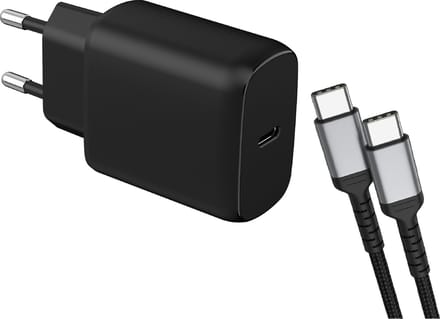 USB C Adapter met USB C naar USB C kabel snellader - 25w telefoon oplader
