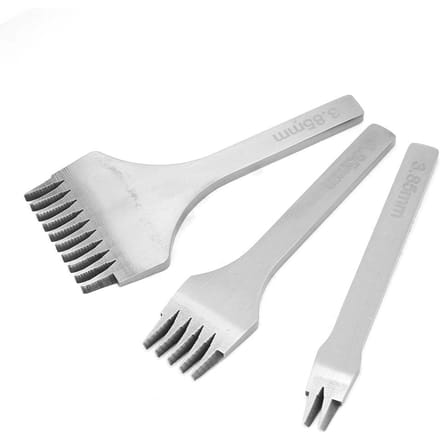3 stuks Handwerk Leer PrO Steek 2.73.03.383.85mm Leer Beitel Gatpons Gereedschap(3,85 mm) white