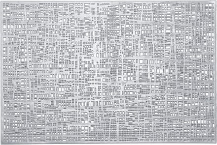 Zeller Design Placemats - Glanzend Zilver - Rechthoekig - 30 x 45 cm - Kunststof