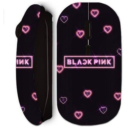 Draadloze muis - Blackpink - Roze hart - Ergonomisch - Optisch - 80 g