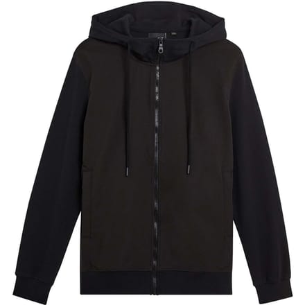 Lyle & Scott Heren Hybrid Softshell Volledige Ritssluiting Hoodie (Zwart)
