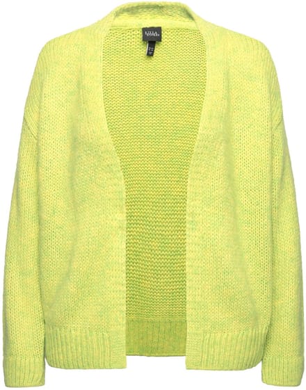Ulla Popken - Dames - Vest kort oversized open model met wol - Lichtgroen - Maat 54+