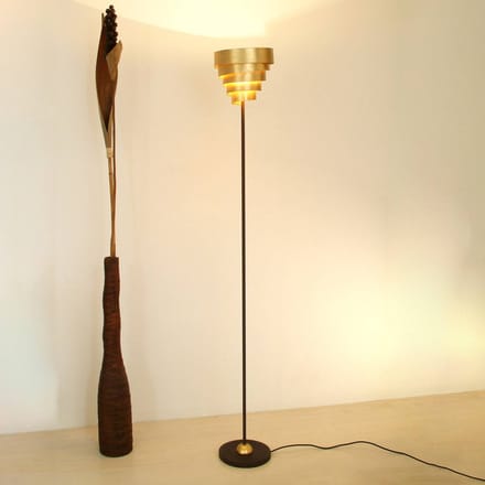 Holländer Schitterende vloerlamp BANDEROLE in bruin-goud
