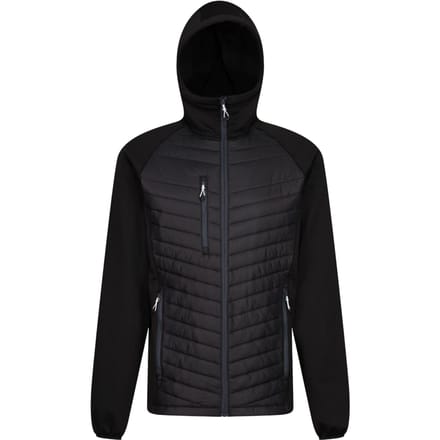 Regatta Heren Navigate Hybride Hooded Jacket (Zwart/Seal Grijs)