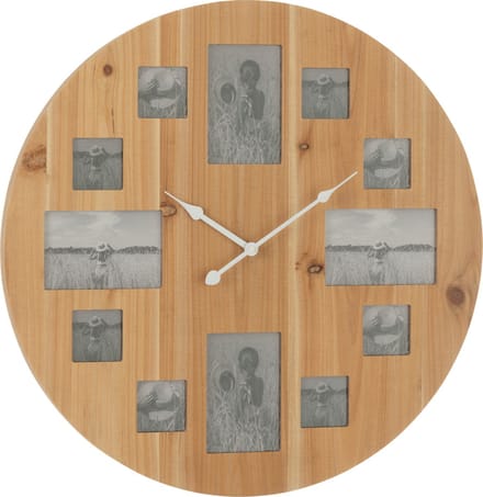 J-Line klok Foto - hout - naturel - Ø 60 cm