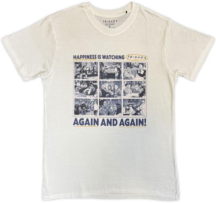 Friends - Happiness Is Watching Heren Tshirt - L - Wit