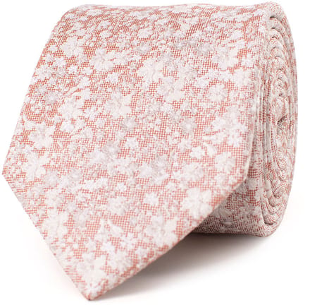 TRESANTI | GLAUCO | Silk tie with delicate wildflowers | Orange