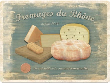 Wandbord Eten Frans - Kaas Plankje Fromages Du Rhone Depuis 1832
