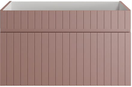 Vente-unique Roze hangmeubel onder wastafel met strepen - 80 cm - SATARA