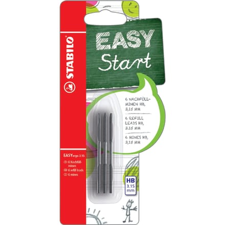 Potloodstift STABILO Easyergo refills HB 3.15mm blister à 6 stuks