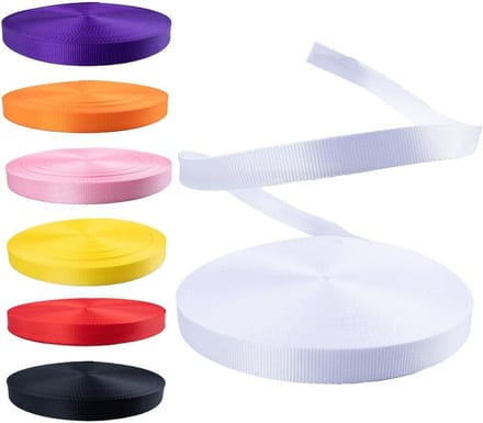 Sterke Polyester Band 2,5 cm Breed - Laag-elastisch Wit Textiel voor Vracht & Marine Gebruik