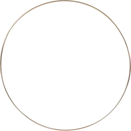 Metalen ring, d: 30 cm, dikte 3 mm, goud, 1stuk