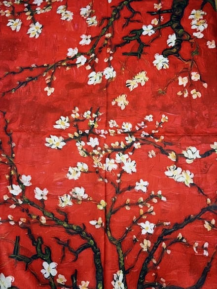 Vincent van Gogh amandelbloesem van dikker materiaal (1 kant effen)