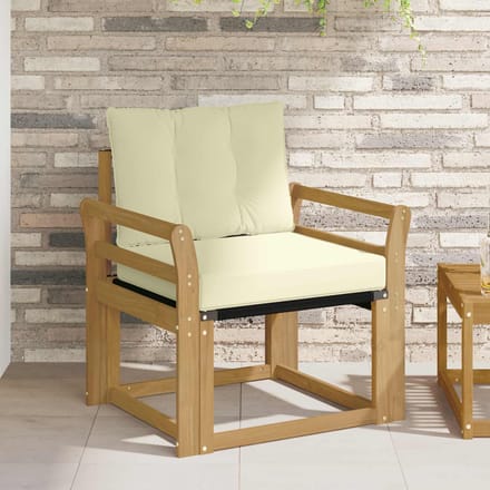 vidaXL - Buitensofa - Massief - Acaciahout - en - Textilene - Wit