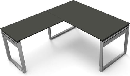 Hoekbureau Workspace 160cm antraciet hoogte verst.