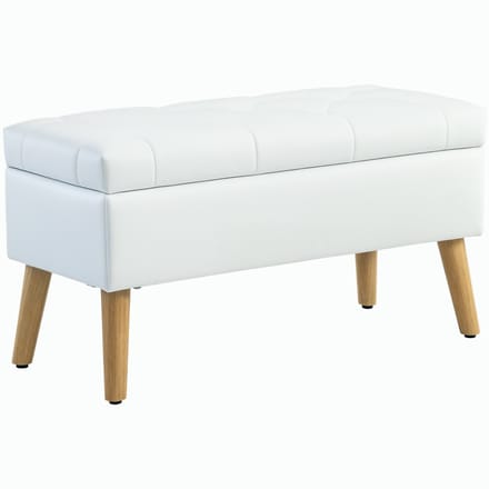 HOMCOM-Sitzbank-Polyester, Schaumstoff-80L x 35B x 42H cm-Weiß