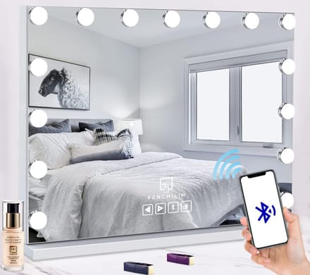 Bluetooth Hollywood-spiegel Makeup-Spiegel met verlichting en USB-aansluiting