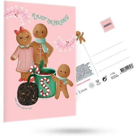 Cabinet of curiositeas - gingerbread family thee wenskaart