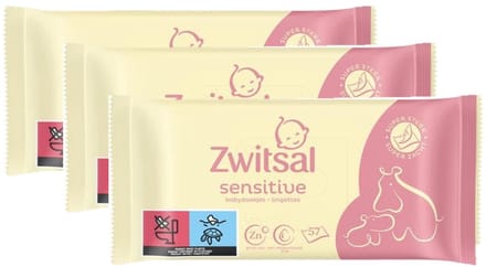 Zwitsal billendoekjes sensitive 3 x 57 Stuks