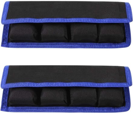 Batterij Tas - Accu Opberger - Camera Accu's - 4 Vakken - 21.5 cm - Blauw