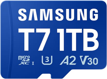 Samsung T7 microSDXC-kaart Retail 1 TB UHS-I U3, A2 Application Performance Class, Class 10, v30 Video Speed Class