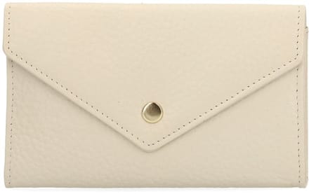 Manfield - Dames - Off white leren portemonne - Maat 1