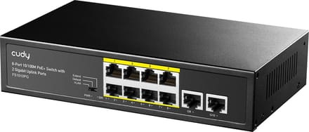 Cudy 8-poorts 10/100M PoE+ switch met 2 uplink-poorten