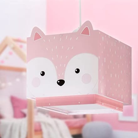Plafondlamp voor kinderkamer - Vos - Dierenmotief - Roze