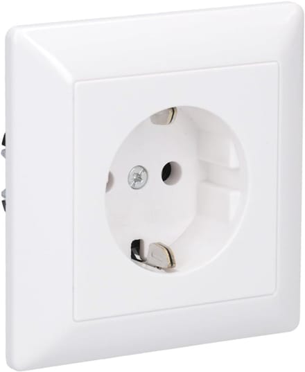 Schuko Stopcontact 16A 250V - Alpine Wit - 1-Voudig Geaard