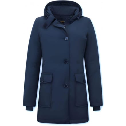 Lange Parka Dames Winter - 5692 - Blauw