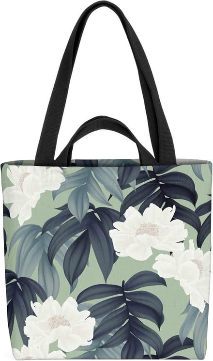 Grote Boodschappentas met Pioenroos Bloempatroon - Herbruikbare Shopper Tas