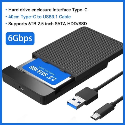 2.5 Inch SSD Behuizing Externe Harde Schijf Adapter SATA HDD Behuizing USB C 3.1 6Gbps Voor PC MacBook Laptop HD Schijf Opslagbox USB 3.1