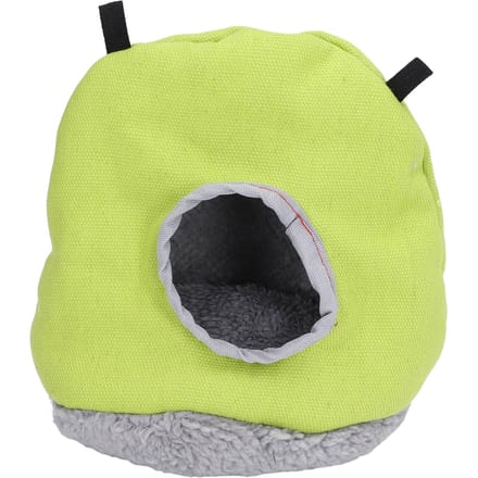 Maison d'oiseaux chaude Forme ronde Peluche douce Gain de place Facile à nettoyer Sécurité Maison pour perroquetsVert