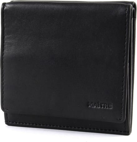 Maître Leren Portemonnee Weense doos F3 Quirin BillFold Q6F Black Zwart