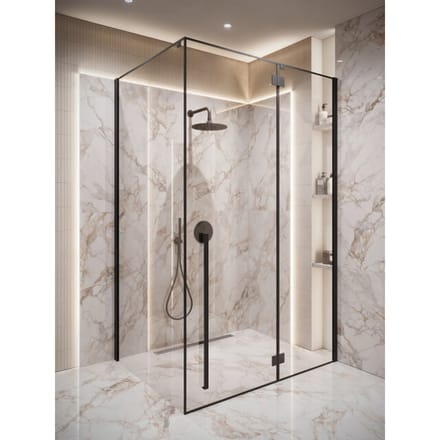 Badplaats Douchecabine Vancouver 90 x 120 x 190 cm - Zwart - Douchewand met Draaideur