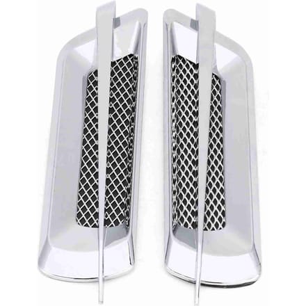 2 pièces Grille Latérale de Voiture Cache-Évent Décoratif Autocollant Argent white