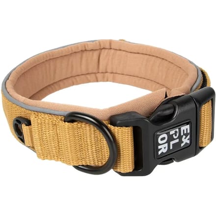 duvoplus EXPLOR Ultimate Fit Comfy Halsband Hond - Zacht Neopreen - Reflecterend & Snel Droog - Maat M 39-44cm - Honey Gold
