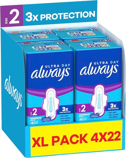 Always ultra day Size 2 Long Wings XL PACK (88 pads)