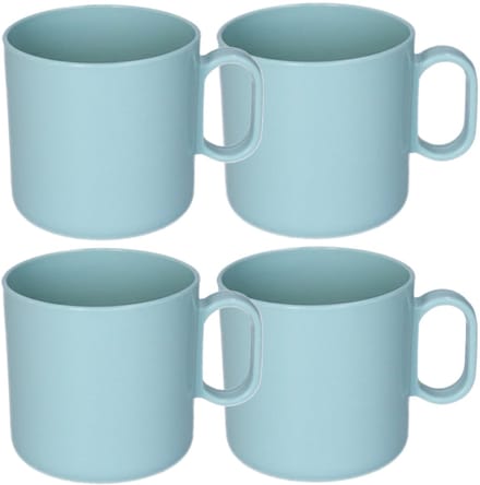 Plasticforte onbreekbare Drinkbekers - 8x - kunststof - 320 ml - mintgroen - kinderen - camping - mokken