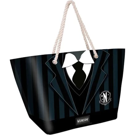 Karactermania - Wednesday - Uniform - Zon - Strandtas met rits - Boodschappentas - Zwart