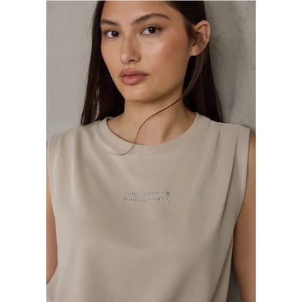 Silk-Look top met tekst