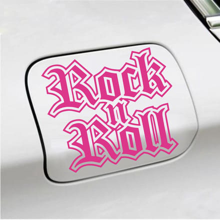 Bumpersticker - Rock N Roll - 13 X 15 - Roze
