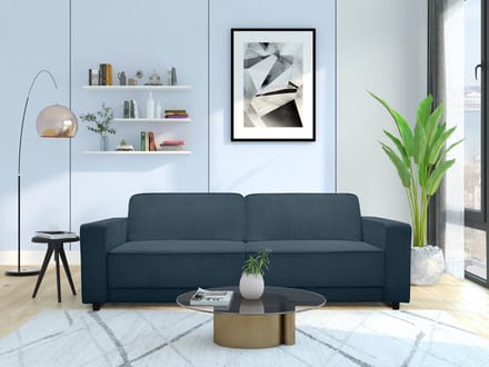 Allie-Slaapbank - 3-zits - Blauw Stof