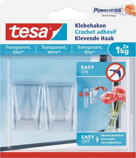 Klevende haak tesa 1kg transparant | 8 stuks