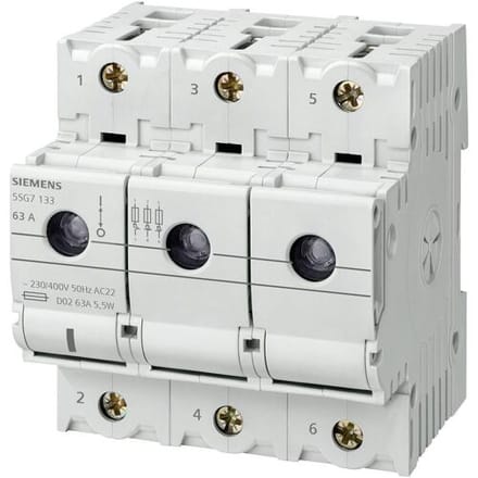 Siemens 5SG7133 Lastscheidingsschakelaar Afmeting zekering : D02 63 A 400 V 1 stuk(s)